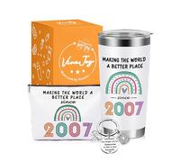 VivaJoy Cadeaux d'anniversaire pour filles - Tasse arc-en-ciel personnalisée pour meilleure amie, sœur, fille, 18e anniversaire
