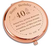 VivaJoy Cadeaux d'anniversaire pour Les Femmes, Cadeaux d'anniversaire sous Forme de Miroir de Maquillage, Cadeau d'anniversaire Amusant pour Elle, comme Un Miroir de Maquillage. (40th-01)