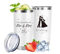 VivaJoy Cadeaux de mariage pour la mariée et le marié - Gobelets Mr et Mrs 591 ml - Idée cadeau de mariage pour couples pour anniversaire, fiançailles, cadeau de mariage