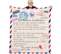 VivaJoy Couverture personnalisée pour grand-père - Cadeau d'anniversaire pour grand-père - Pour anniversaire, fête des pères et Noël, meilleur cadeau pour grand-père, 150 x 130 cm