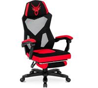 VIVALDI - BANG - SIÈGE Rotatif Moderne - Rouge/Noir - 62x75x116cm - Hauteur Réglable, Accoudoir - Pour Jeu et Bureau