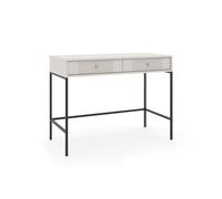 VIVALDI Iseo Coiffeuse élégante couleur cachemire, crème, bureau avec tiroirs, poignées dorées et pieds en métal noir, pour chambre à coucher, bureau, garde-robe, 104 x 50 cm
