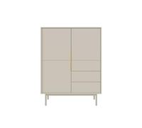 VIVALDI Viva Commode haute couleur cachemire, buffet, armoire pour chambre à coucher et salon, poignées dorées, design élégant avec tiroirs, armoire