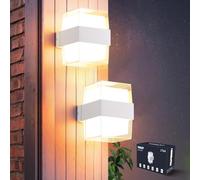 VivaLet 12W Applique Murale LED Intérieur Extérieur, IP65 Applique Murale Aluminium, 1200LM 3000K Up-and-Down Éclairage Luminaires, Lampe pour Salon, Mur de Maison, Salle de Bain, Balcon, Blanc 2 Pack