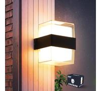 VivaLet 12W Applique Murale LED Intérieur Extérieur, IP65 Applique Murale Aluminium, 1200LM 3000K Up-and-Down Éclairage Luminaires, Lampe pour Salon, Mur de Maison, Salle de Bain, Balcon, Noir 1 Pack