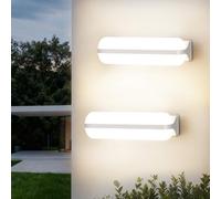 VivaLet 2 Pièces Applique Murale Exterieur/Intérieure 20W 2000LM, Moderne Lampe Murale Exterieur IP65, Lumiere Murale Interieur 4000K Blanc Neutre, Pour Salon, Chambre, Couloir, Escalier, Cave, Blanc