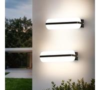 VivaLet 2 Pièces Applique Murale Exterieur/Intérieure 20W 2000LM, Moderne Lampe Murale Exterieur IP65, Lumiere Murale Interieur 4000K Blanc Neutre, Pour Salon, Chambre, Couloir, Escalier, Cave, Noir