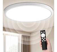 VivaLet Plafonnier LED Detecteur de Mouvement Intérieur 36W 3600LM, 3000K-6000K Plafond Plat à Intensité Variable Avec Télécommande, IP54 Lampe de Capteur de Lumière Pour Bains Garage Couloir 40cm