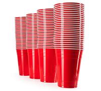 Vivaloo gobelet plastique recyclable - gobelet reutilisable 473 ml - lot de 50 - verres rouges américains originaux - récipients en plastique pour fête - passe au lave-vaisselle - rouge
