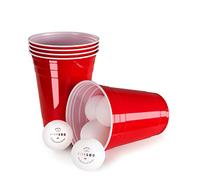 Vivaloo gobelet plastique reutilisable - gobelet reutilisable 473 ml pour fête - lot de 50 - verres rouges américains originaux - verre réutilisable avec 6 balles - passe au lave-vaisselle - rouge