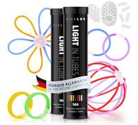 Vivaloo Set de 200 Bracelet fluorescent lumineux - Bâton lumineux fluorescent avec connecteurs pour bracelet lumineux fluo soiree - Décoration anniversaire - Accessoire disco - Accessoires fluo soirée