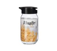 VIVALTO Lot de 24 Bocaux Doseurs en Verre 1 L Noir