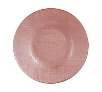 Vivalto Lot de 6 assiettes plates en verre rose (21 x 2 x 21 cm)
