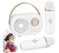 VivaMic Kit de karaoké portable pour enfants avec 2 microphones sans fil et haut-parleur Bluetooth portable 6 effets sonores pour enfants et adultes, anniversaire, maison, famille, amis, fête