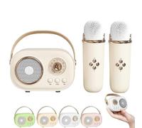 Vivamic Portable Kids Karaoke Fun Set, Vivamic Portable Microphone, C20 Bluetooth Speaker, 6 Sound Modes, for Home and Outdoor Entertainment (Double Microphone,Yellow)