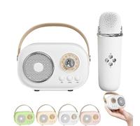 Vivamic Portable Kids Karaoke Fun Set, Vivamic Portable Microphone, C20 Bluetooth Speaker, 6 Sound Modes, for Home and Outdoor Entertainment (Single Microphone,White)