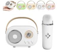 Vivamic Portable Kids Karaoke Fun Set, Vivamic Portable Microphone, Mini Wireless Karaoke Machine for Kids with Bluetooth Speaker, Ideal for Home, Party, Travel & Outdoor Entertainment (White 1pcs)