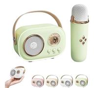 Vivamic Portable Kids Karaoke Fun Set, Vivamic Portable Microphone with 2 Wireless Mics, Mini Bluetooth Karaoke Speaker, for Birthday Home Farmily Friends Party (Single Microphone,Green)