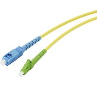 Vivanco 45714 fibre optique Câble réseau, câble patch SC, LC 3 m jaune fluorescent, vert fluorescent, bleu fluorescent extrêmement fin, flexible, conducteur