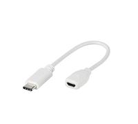 Vivanco Adaptateur 0.1 m, Haute Vitesse/Charge - Blanc USB de Type C mâle - Micro USB 2.0 B Femelle Blanc