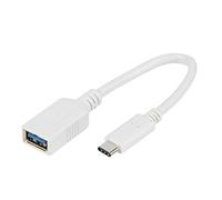 Vivanco Adaptateur 0.1 m, Haute Vitesse/Charge - Blanc USB de Type C mâle - USB 3.0 A Femelle Blanc