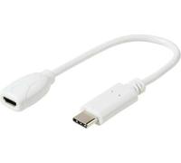 Vivanco Adaptateur 0.1 m, Haute Vitesse/Charge - Blanc USB de Type C mâle - Micro USB 2.0 B Femelle Blanc