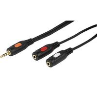 VIVanco™Câble audio de haute qualité, adaptateur Y pour stéréo, par ex. pour casque d'écoute, fiche 3,5 mm vers 2x prise femelle 3,5 mm, 0,2m