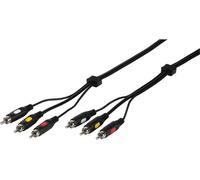 ViVanco™Câble de raccordement/connexion, a) de 3x RCA mâle, b) à 3x RCA mâle, 2 mètres (47029)