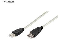 VIVanco™Câble d'extension USB 2.0 de haute qualité, compatible avec la norme USB 2.0, jusqu'à 480 Mbs de taux de transfert de données, 1,8m