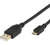 VIVanco™Câble Micro USB de haute qualité, avec surfaces de contact dorées, transfert de données sans interférences, jusqu'à 480 Mbs de taux de transfert de données, 1.8m