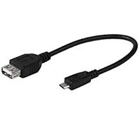Vivanco CAM 17 Cable Adaptateur USB 2.0 Micro USB vers USB Fonctions OTG/Host Noir