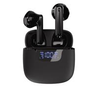 VIVANCO Écouteurs sans fil Bluetooth® 5.3 avec écran numérique - Écouteurs intra-auriculaires avec étui de chargement (noir)