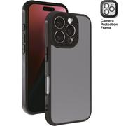 ViVanco™FROSTED Backcover Apple iPhone 16 Pro Transparent Noir Chargement par induction (64231)