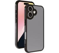 Vivanco FROSTED Coque arrière Apple iPhone 16 transparent, noir chargement par induction, étanche au sable, étanche aux