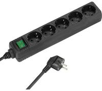 VIVanco™Multiprise de haute qualité, 5x avec interrupteur, 1,4 m, pivotée à 45°, protection accrue contre les contacts accidentels, noir