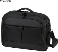 VIVanco™Sacoche pour ordinateur portable Business, sangle de trolley, poignée de transport, grand compartiment avec organiseur, cadenas inclus, bandoulière réglable, 17.3 pouces, 43,9cm