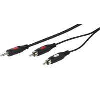 Vivanco VVAJACK2RCA18MMK câble audio 1,5 m 2 x RCA 3,5mm Noir