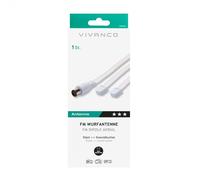VIVANCO VVANDIPOLEVHF Adaptateur Coaxial F Dipôle 75 Ohm Blanc