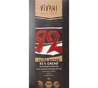 Vivani Chocolat Noir 92% Cacao Panama Bio 80 g - Lot de 5
