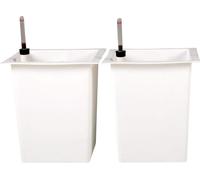 VIVANNO Accessoires pour bacs à plantes en plastique RACCORDEMENT Arrosage conique, blanc mat - 29x29x32 cm
