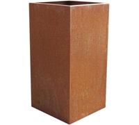 VIVANNO Bac à Fleurs Bac à Plantes Colonne à Plantes Acier corten Métal Angulaire Bloc, Brun Rouille (40x40x80 cm)