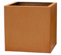 VIVANNO Bac à Fleurs Bac à Plantes en Acier corten Bloc métallique, Brun Rouille (40x40x40 cm)