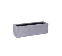 VIVANNO Bac à Fleurs Bac à Plantes en Fibre de Verre FLOBO Aspect béton Gris - 15x60x17 cm