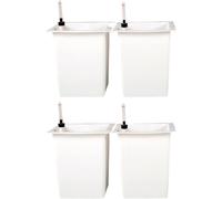 VIVANNO Bac à Fleurs en Plastique avec kit d'arrosage - 29x29x32 cm - Blanc - 4 pièces