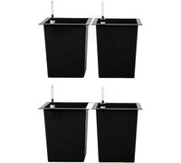 VIVANNO Bac à Fleurs en Plastique avec kit d'arrosage - 29x29x32 cm - Noir - 4 pièces