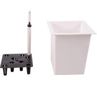 VIVANNO Bac à Fleurs en Plastique avec kit d'arrosage - 39x39x32 cm - Blanc