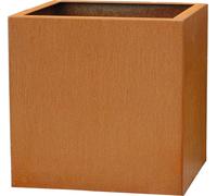 VIVANNO Bac à plantes BLOCK cube en acier corten, patine brune - 40x40x40 cm