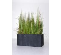 VIVANNO Bac à plantes en fibre de verre MAXI Caisson, anthracite aspect pierre - 100x45x45 cm