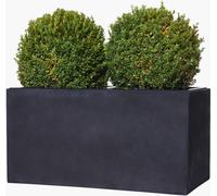 VIVANNO Bac à plantes en fibre de verre MAXI Caisson, anthracite aspect pierre - 80x40x40 cm