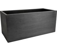 VIVANNO Bac à plantes en fibre de verre MAXI Caisson, gris rayé - 100x45x45 cm